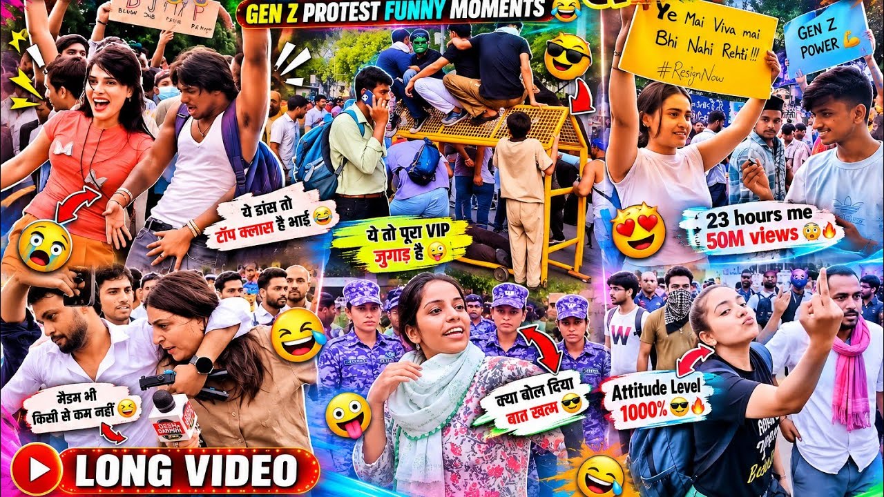 🔥Gen Z Protest in India | Funny Moments 🤣| Gen Z Protest Memes 😂 | Viral Video | Must Watch Thoughts