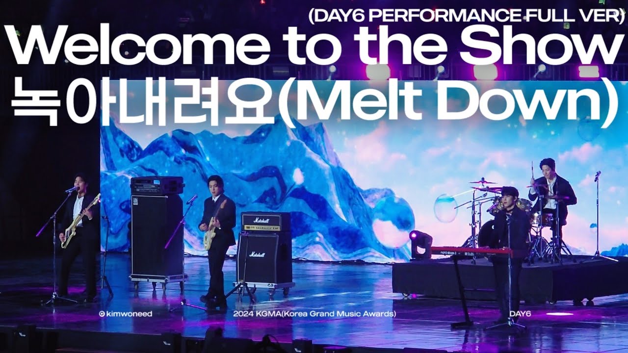 [4K] 241117 DAY6 - Welcome to the Show+녹아내려요 | 2024KGMA(코리아그랜드뮤직어워즈) | 데이식스 직캠(FULL FOCUS)