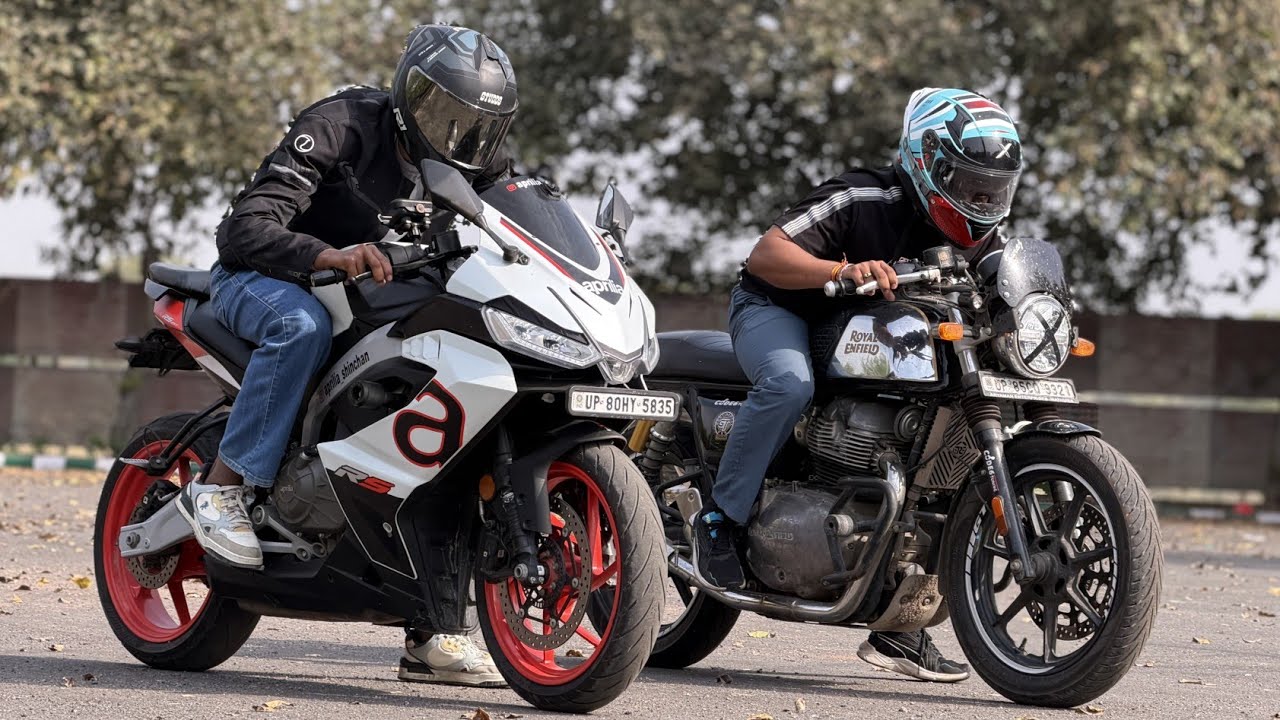 RE Continental Gt650 vs Aprillia RS 457 || Drag Race || Kuldeep Baghel 