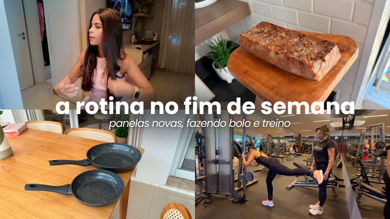 comprei panelas novas, treino com a personal e fazendo bolo para o fim de semana!