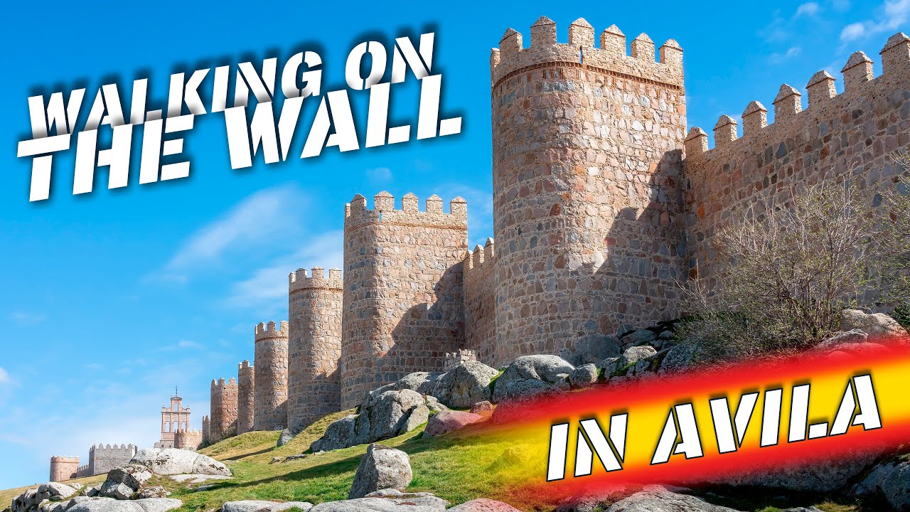 Walking on The Wall of Avila. Spain's beautiful cities 4K 60p