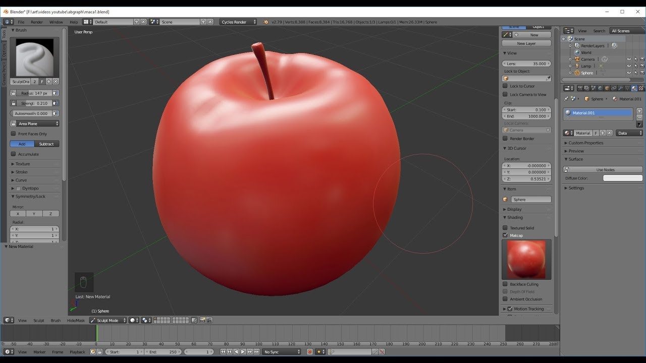 Tutorial Blender  - Modelagem de uma Maçã