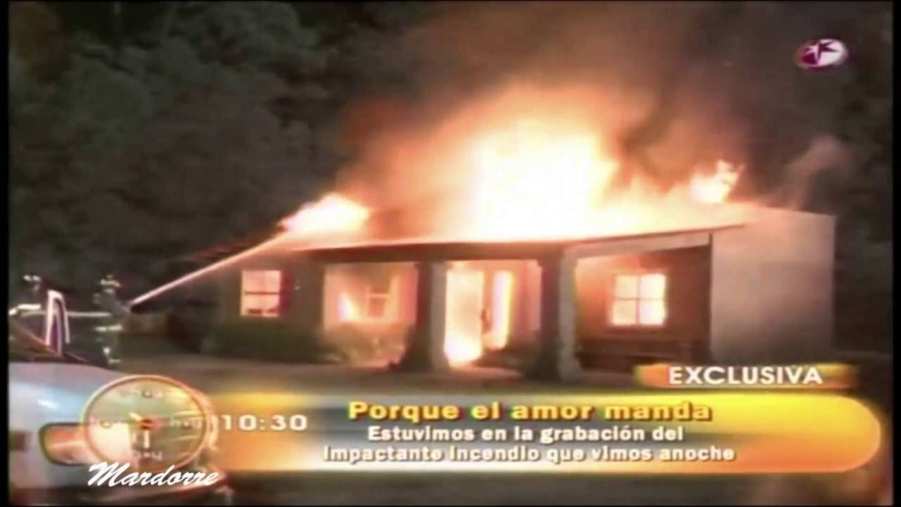 Detras de cámaras del incendio de Por Que El Amor Manda