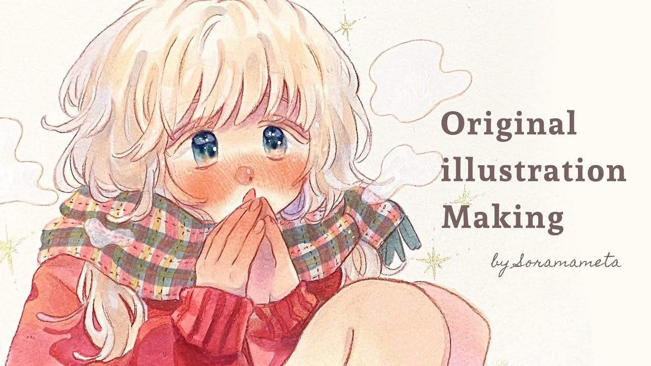 オリジナルイラストメイキング#19〔コピック　Ohuhu　Arrtx〕　色鉛筆線画の塗り方解説！&スケブパラパラ
