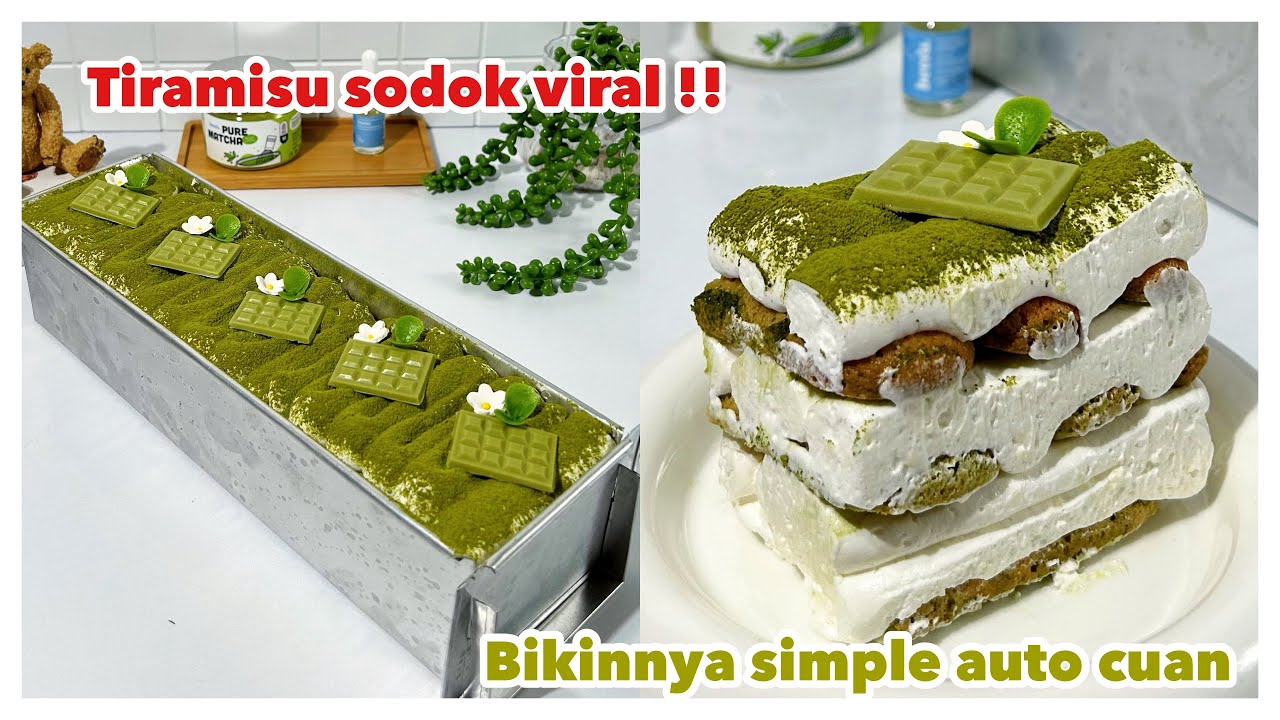 Tiramisu Sodok Matcha!! Lagi Viral Buatnya Mudah Bisa Jadi Inspirasi Jualan #idejualanmakanan #cake