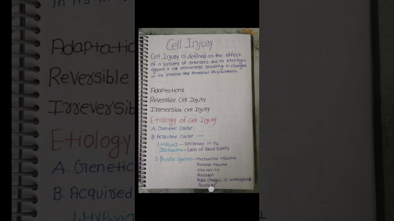 Notes 📝# cell injury -  definition #Etiology of cell injury # pathology  #For  medical students