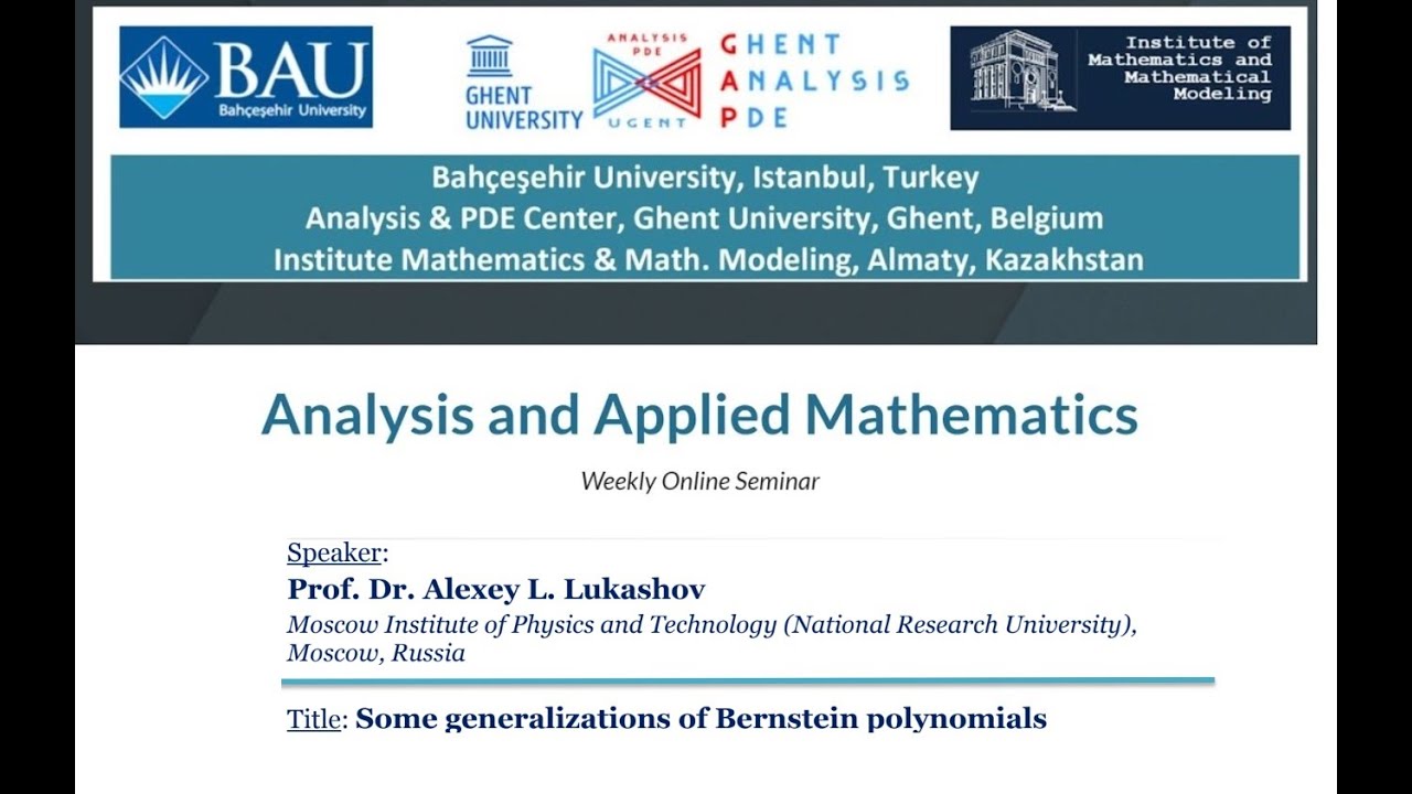 AAM Seminar - Some generalizations of Bernstein polynomials