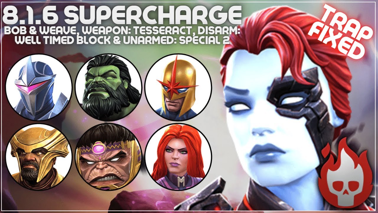 Акт 8.1.6 MCOC — Суперзаряд, Боб и Плетение, Оружие: Кристалл Тессеракт — Сциталис — Змеиный Край