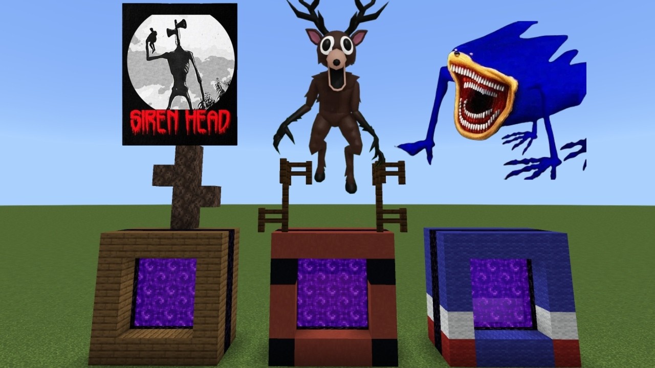 I Tested Siren Head 99 Night in the forest Deer and ShinSonic Addon Minecraft PE