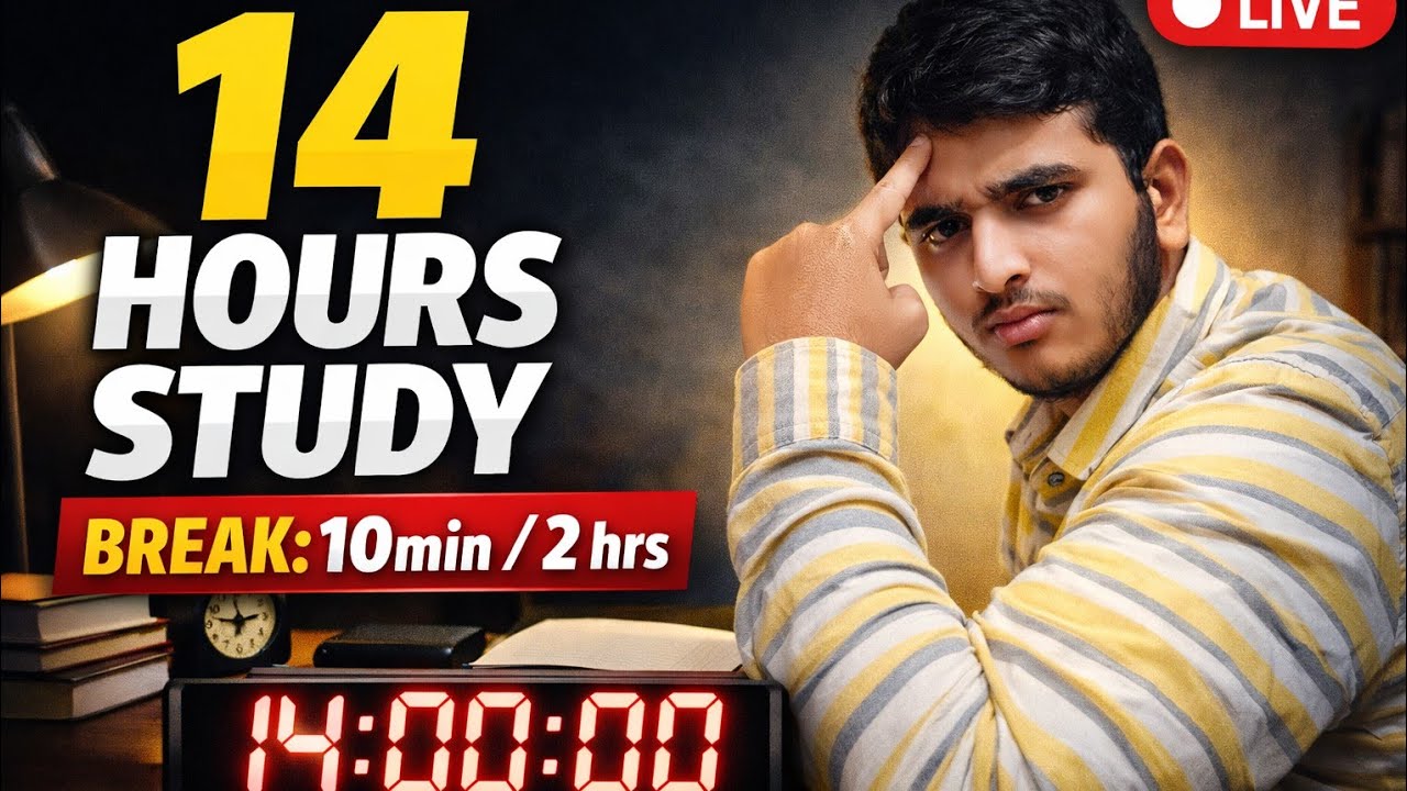 STUDY WITH ME LIVE – 14+ HOURS🔥 This live session is for serious NEET 2026 aspirants only #neet2026