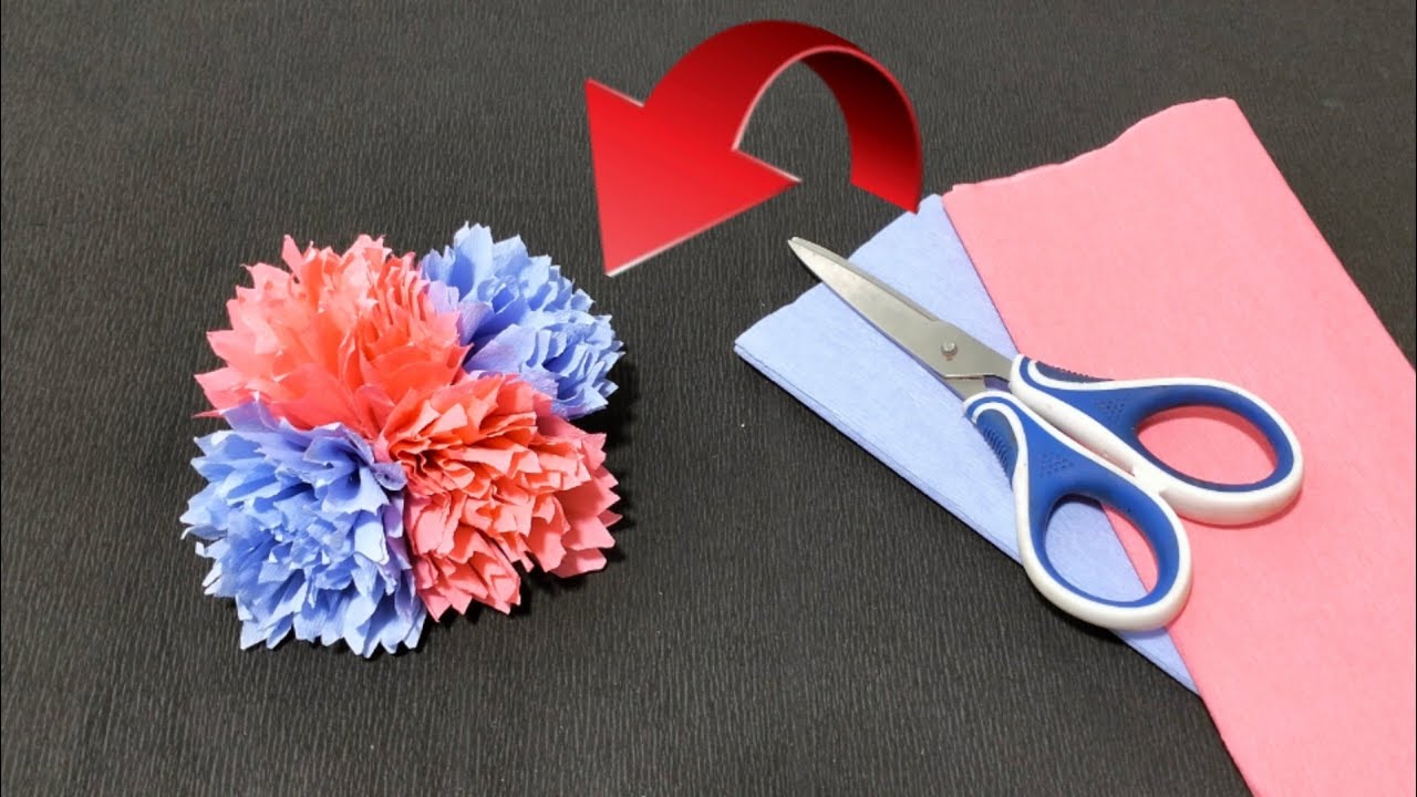 ورد من ورق الكريب لتزيين الحفلات