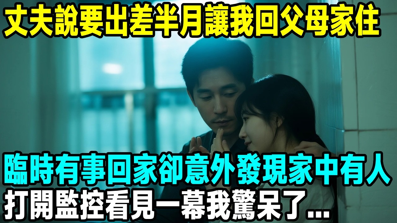 丈夫說要出差半月讓我回父母家住，臨時有事回家卻意外發現家中有人，打開監控看見一幕我驚呆了...【晚間故事】