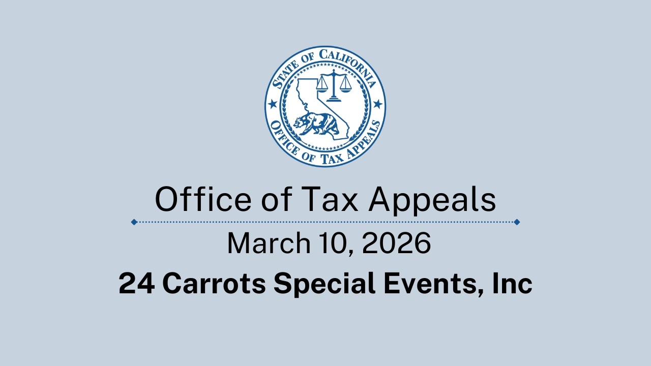 Office of Tax Appeals March 10, 2026