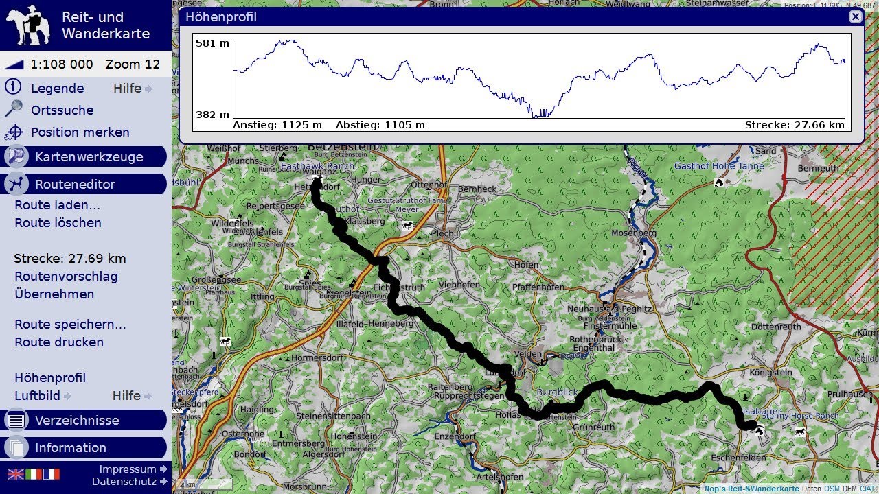 Der Routeneditor: Rittplanung für Wanderreiter, Tourenplanung für Wanderer (RWK#3)