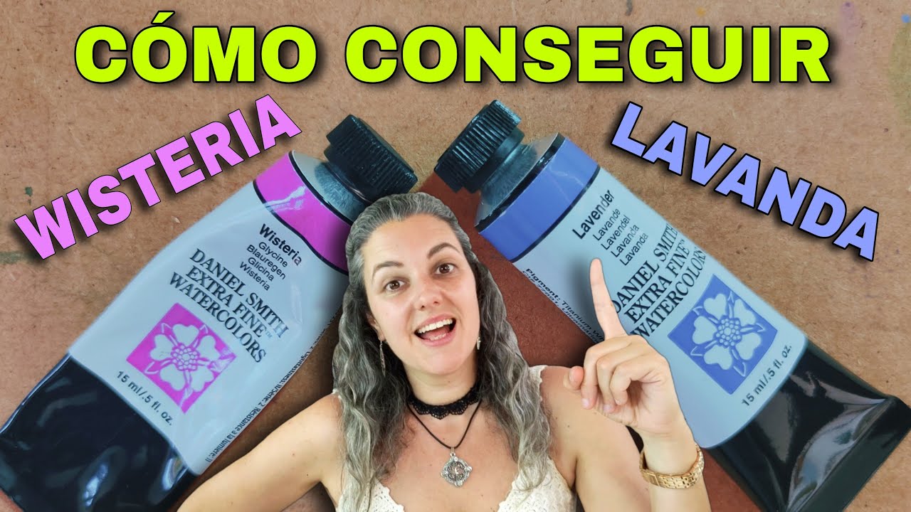 Cómo MEZCLAR COLORES para obtener Wisteria y Lavanda en ACUARELA