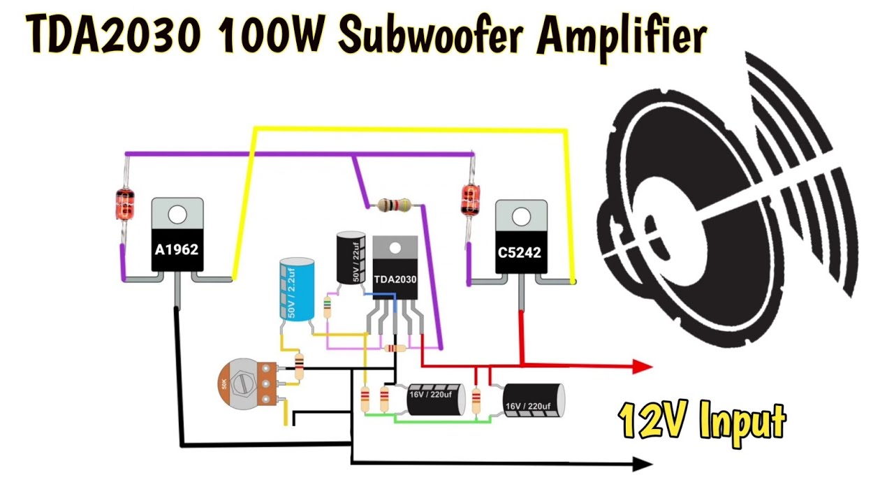 TDA2030 100W Ultra Bass Subwoofer Amplifier | Very Simple Circuit