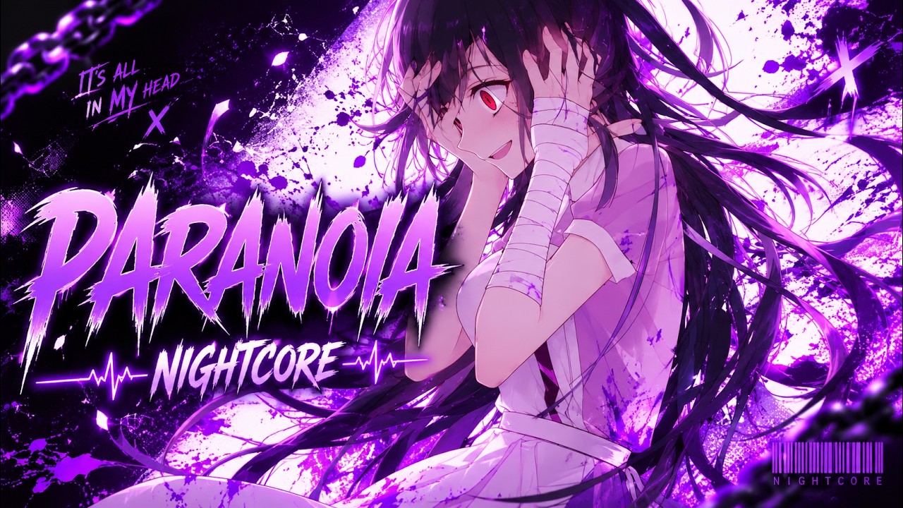 PARANOIA 💜 | Nightcore | Emotional Anime Song | Lyrics