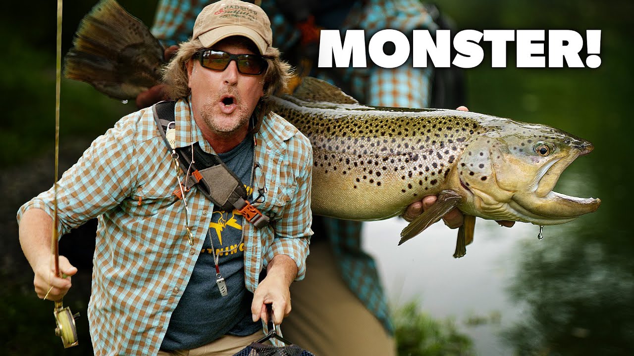Monster Trout on My FIRST Fly Rod!