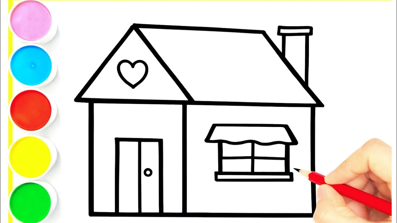 Easy House Drawing | Drawing for Kids│House Drawing for Kids and Beginners#drawing#art#viralvideo 