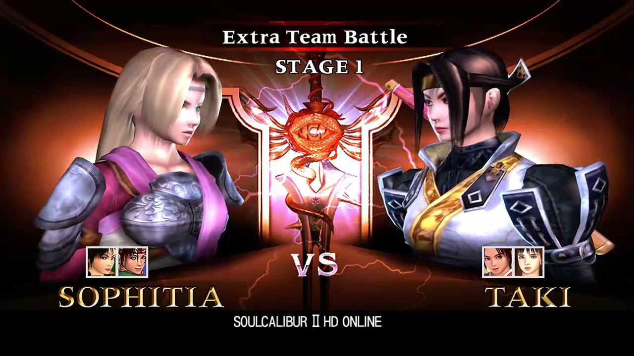 Soul Calibur 2 HD Online - Extra Team Battle with Sophitia, Seung Mina and Taki