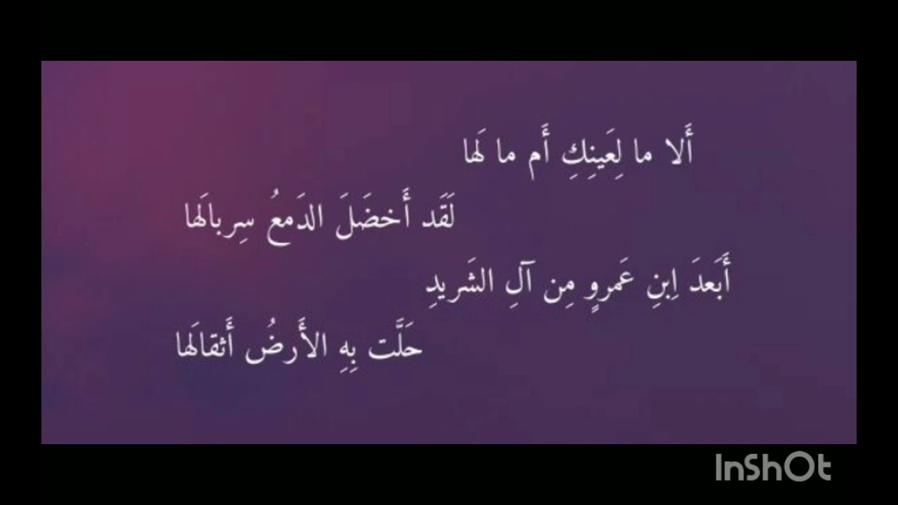 ألا ما لعينك أم مالها ، الخنساء ، أسامة الواعظ .