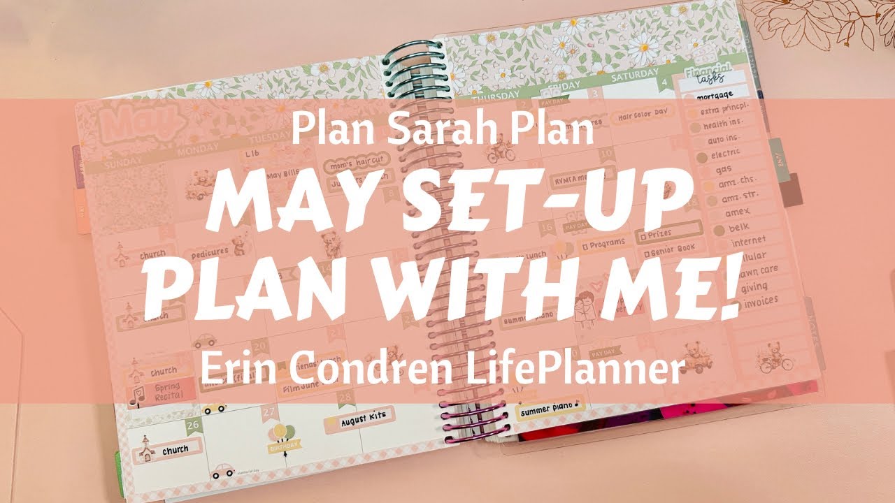 MAY Set-Up Plan With Me! | Month View | Dashboard | Notes Pages | May Garden Party | Erin Condren