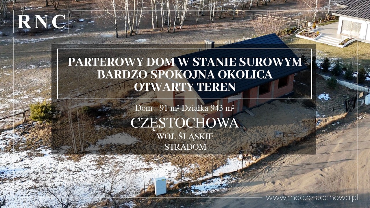 PARTEROWY DOM W STANIE SUROWYM Dom - 91 m² Działka 943 m² - RNC NIERUCHOMOŚCI