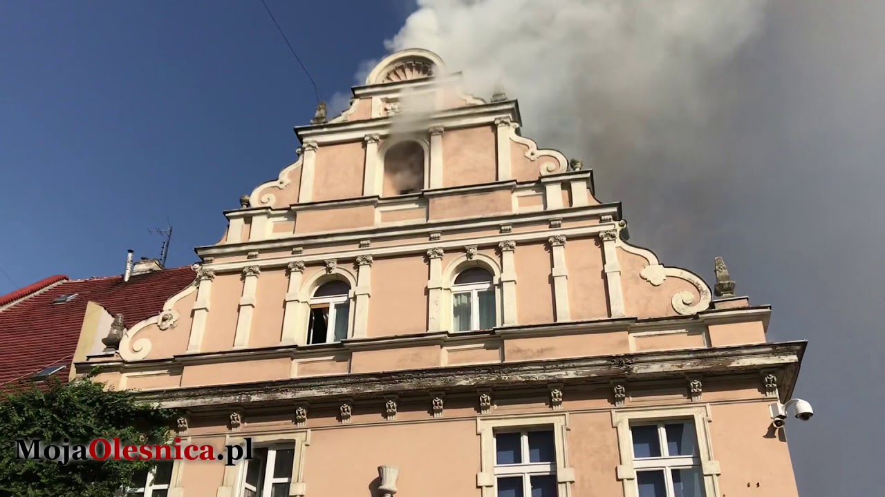 22.08.2018 Oleśnica - pożar kamienicy w centrum