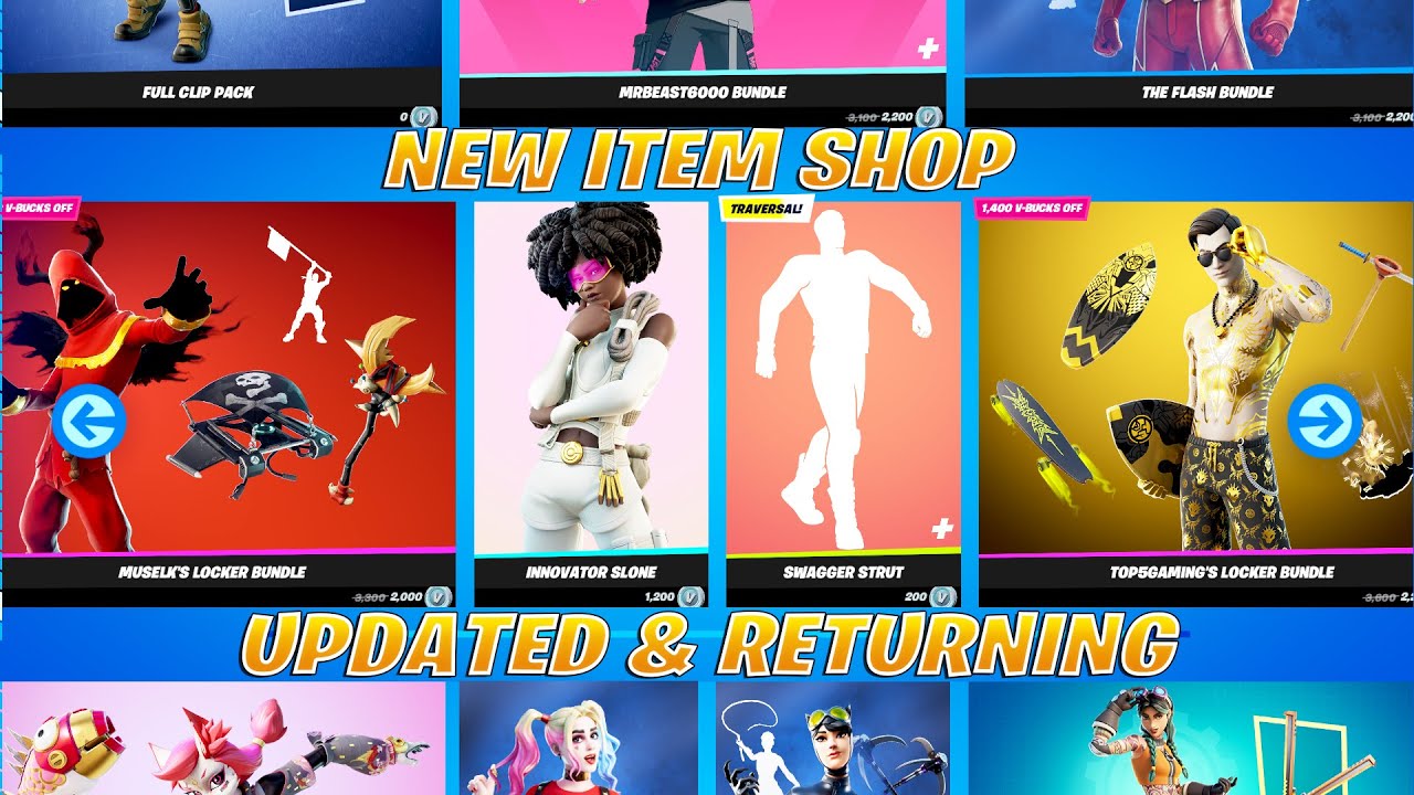 Updated + Returning Item Shop Skins (DC, Top5Gaming Bundle, Slone, Starter Packs & More)