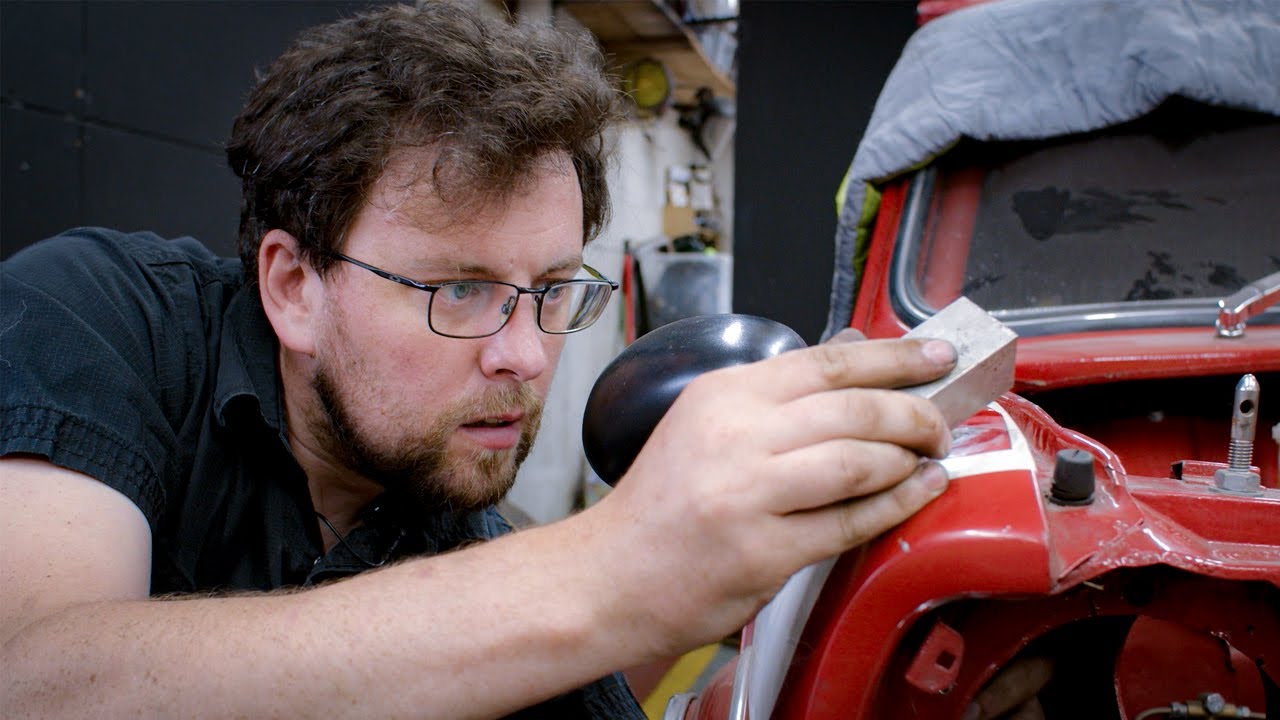 Fixing A Dent On Our Classic Mini 1275GT Pitcher Race Car