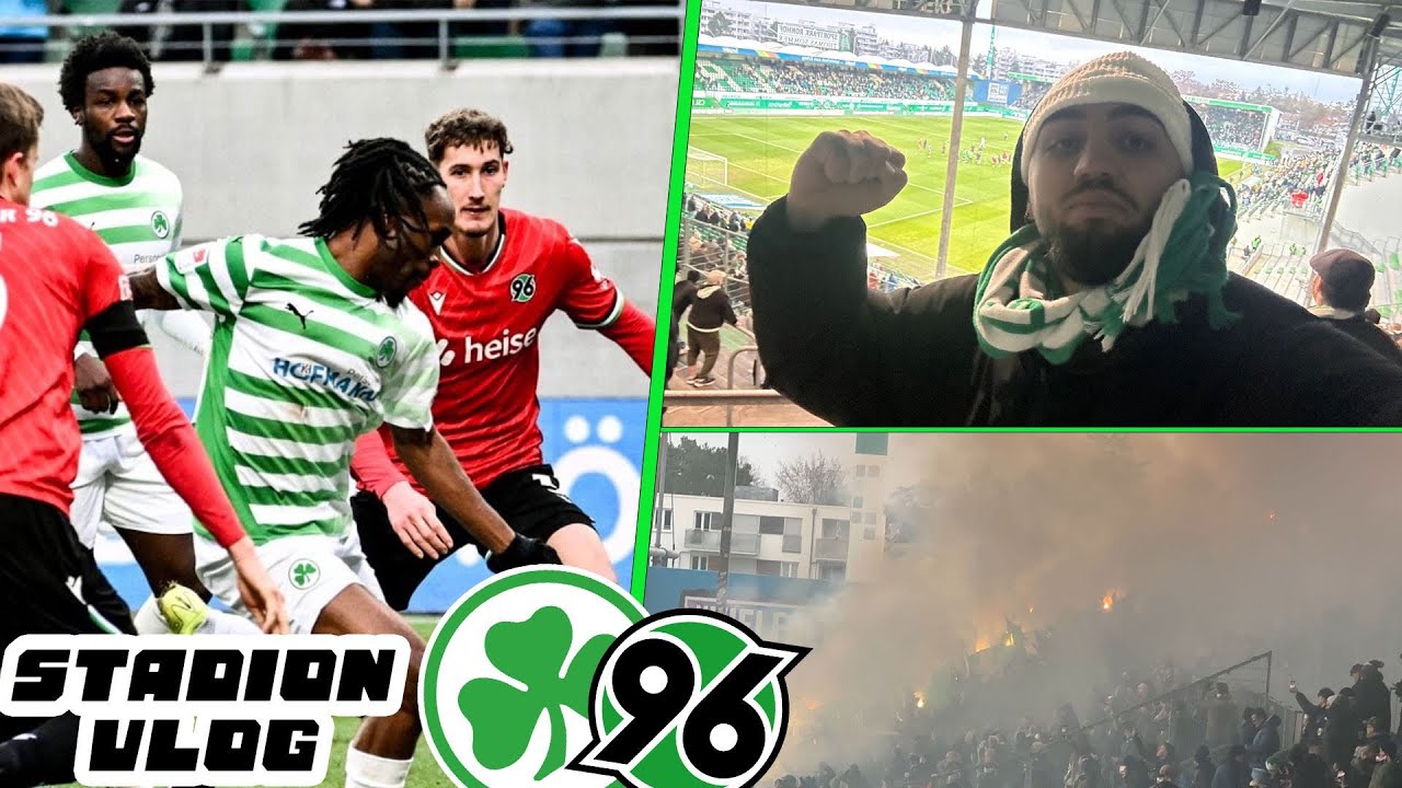 Pyro Show von den Gästen ! Spätes TOR! SpVgg Fürth VS Hannover 96 Stadion VLOG ! ☘️￼
