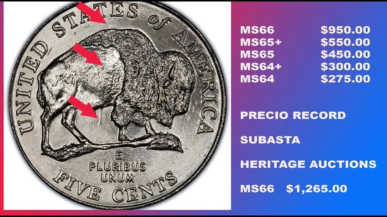 Mira Cuanto Vale Este Error. 5c Jefferson Nickel del 2005 del bison
