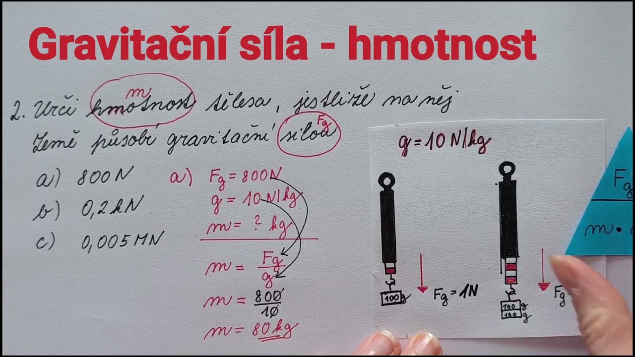 Gravitační síla - hmotnost 2