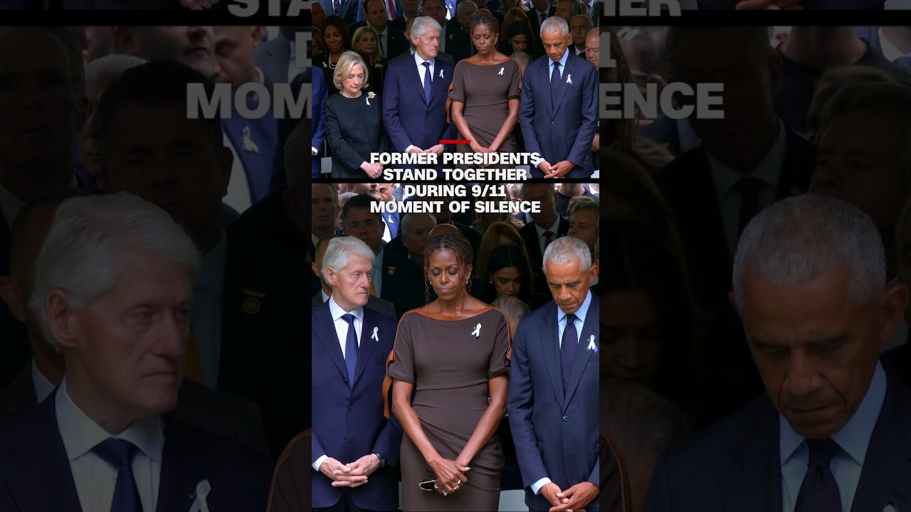 Former presidents stand together during 9/11 moment of silence