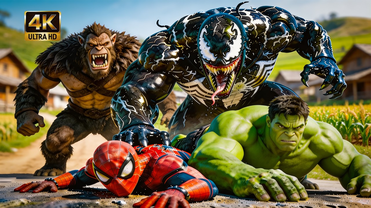 Unexpected Team-Up | Spiderman vs Venom & Robot Crap Army: The Rescue of Hulk | AI Superhero Movie