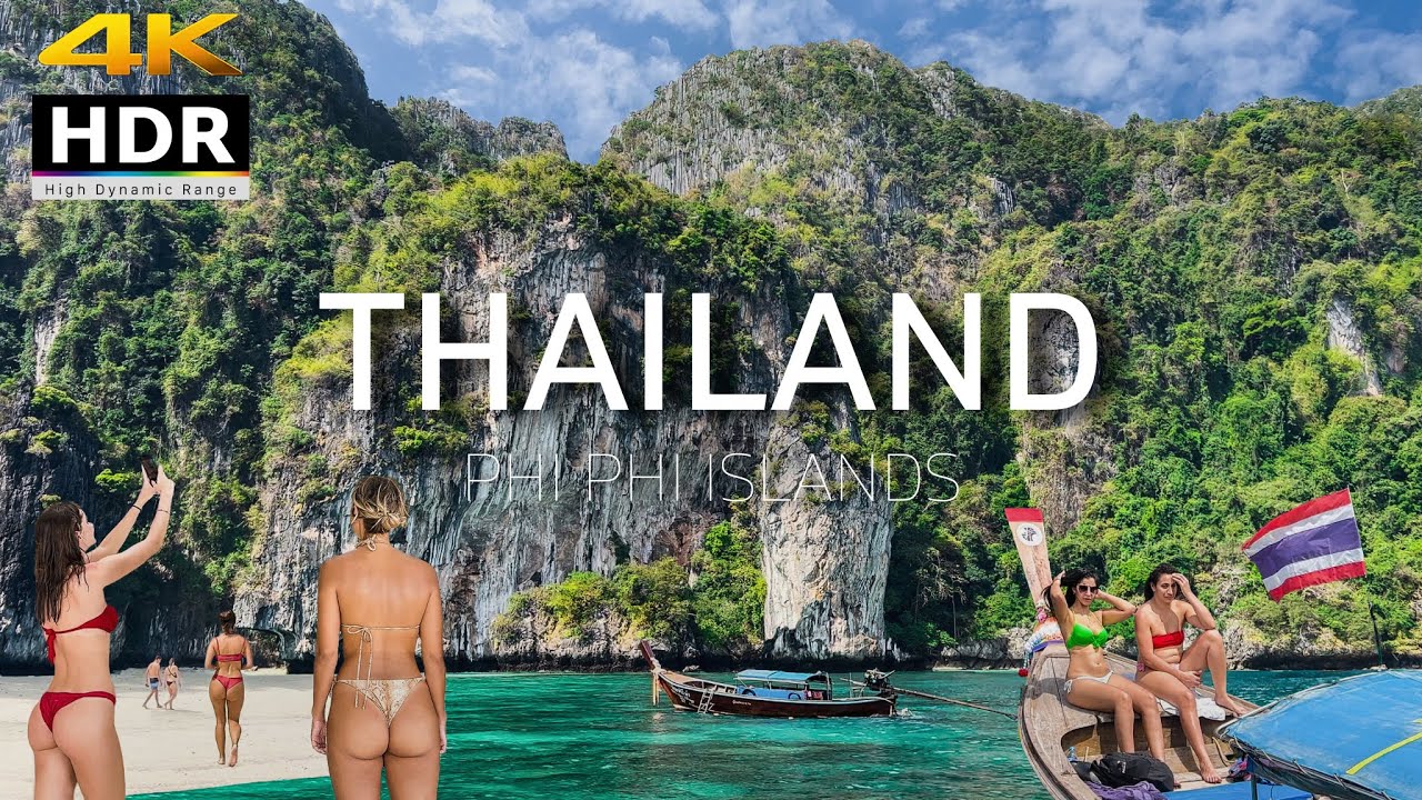 4K HDR // Walking Phi Phi Island in Krabi | BEST Place in the World | Thailand 2023 - With Captions