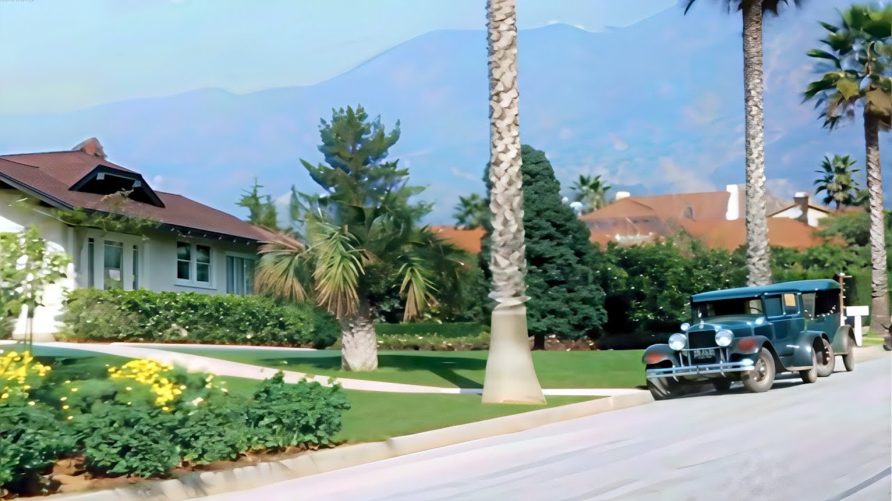California 1920s in color, Home movie [60fps,Remastered] w/sound design added
