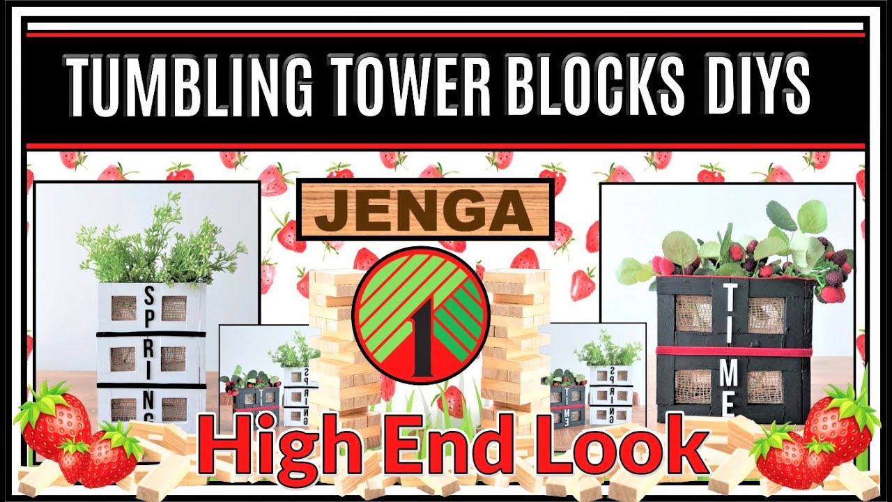 FAST AND EASY JENGA BLOCKS CRAFTS YOU HAVE TO MAKE II FARMHOUSE SEASONAL PLANTERS II #STEPBYSTEP II