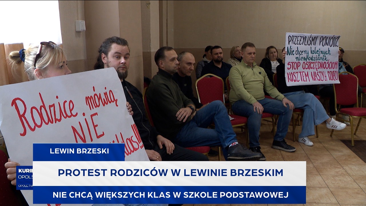 Protest rodziców w Lewinie Brzeskim. Nie chcą większych klas w Szkole Podstawowej