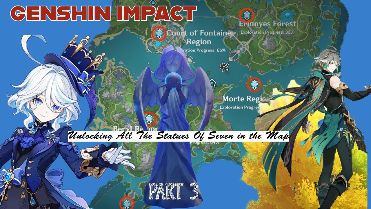 🔓 Unlock Full Map & All Statues of The Seven in Genshin Impact |  #GenshinImpact #StatueOfTheSeven