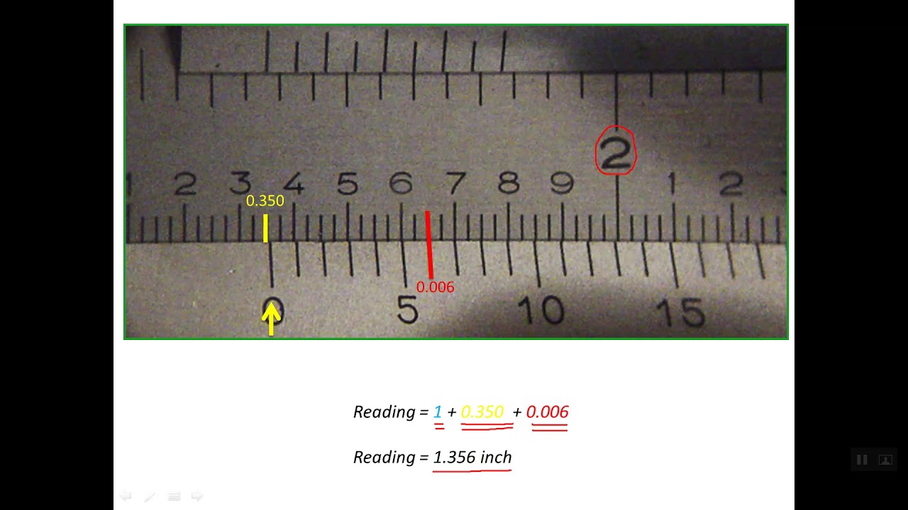11) Reading Inch Vernier Caliper with 0.001 inch Resolution (Least Count)