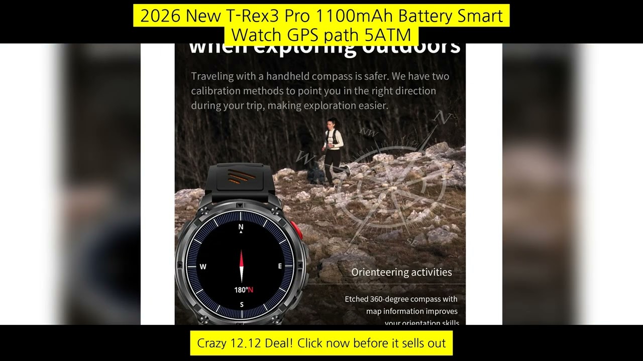 2026 New T-Rex3 Pro 1100Mah Battery Smart Watch Gps Path 5Atm Waterproof