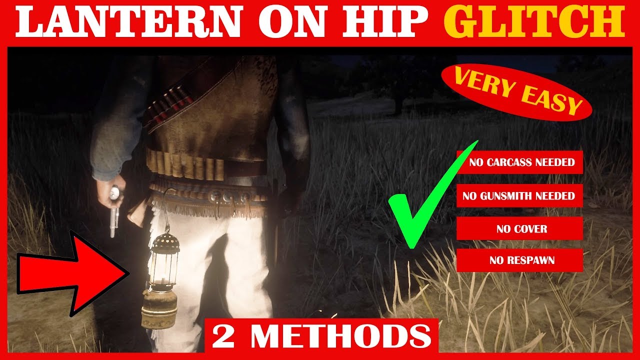 LANTERN ON HIP GLITCH (VERY EASY) (2 Methods) on Red Dead Online