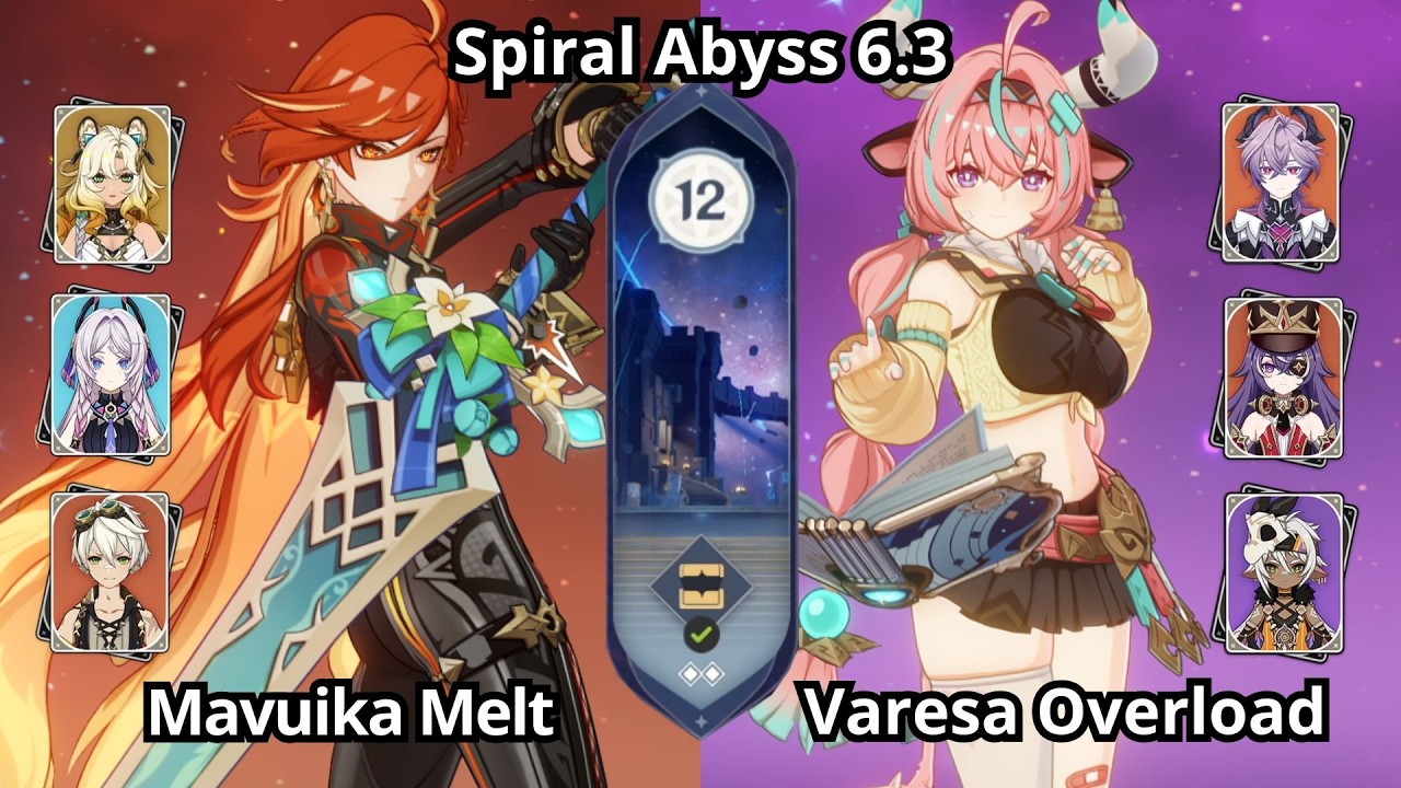 C0 Mavuika Melt & C0 Varesa Overload - Spiral Abyss Floor 12 Genshin Impact 6.3