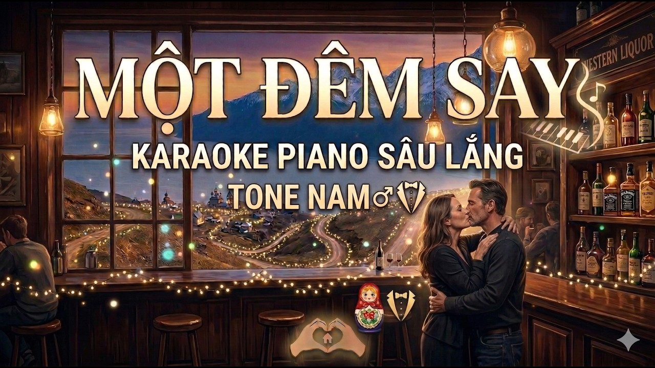 MỘT ĐÊM SAY || PIANO KARAOKE || SÂU LẮNG || TONE NAM. (PHỐI MỚI)