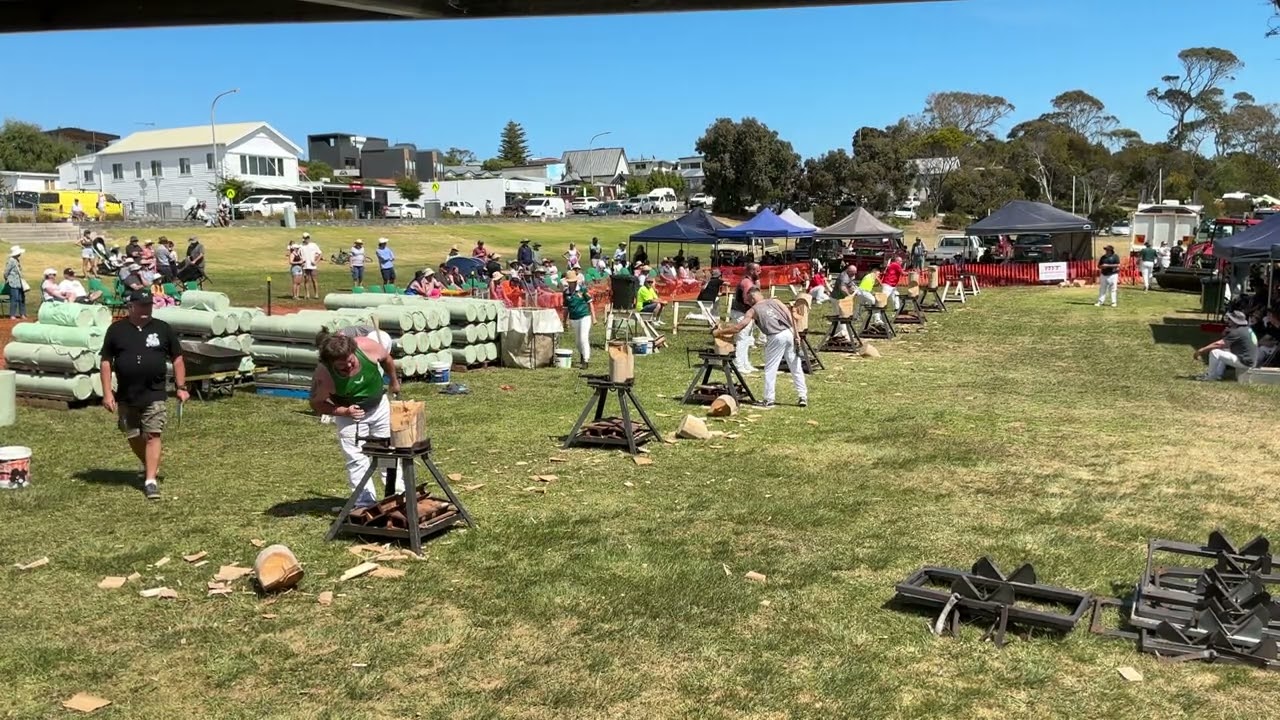 Woodchopping Heat 250mm Standing Block Handicap Tas Govt Thousands Bridport 4th January 2026