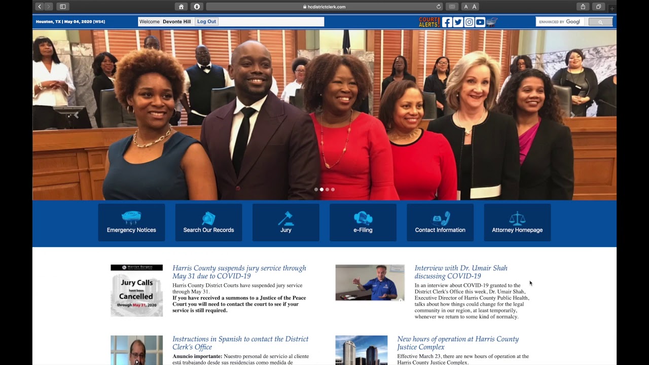 Harris County District Clerk's Website: Searching or Purchasing Records, Background Checks and More