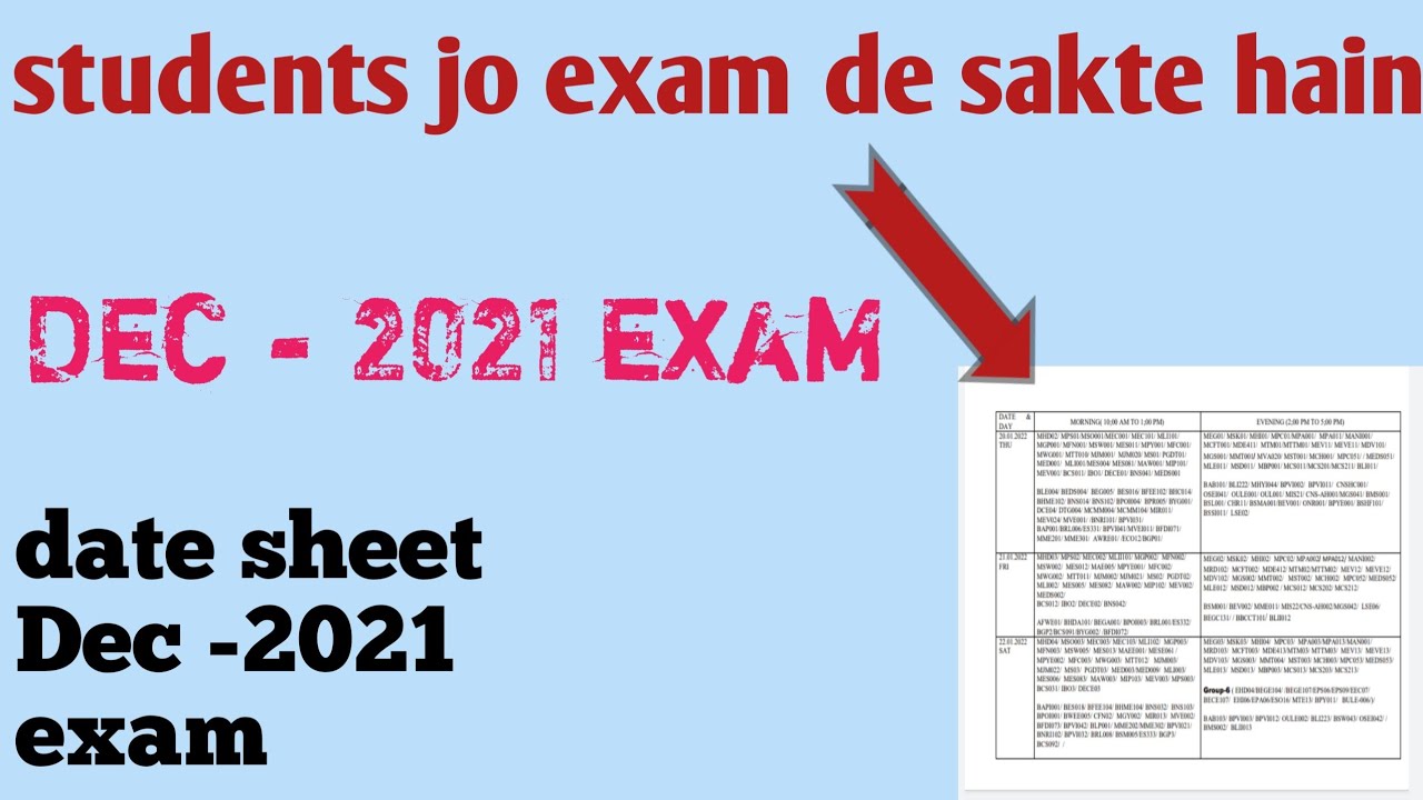 IGNOU dec- exam kon students de skte hain||important notifications||important for all ignou students