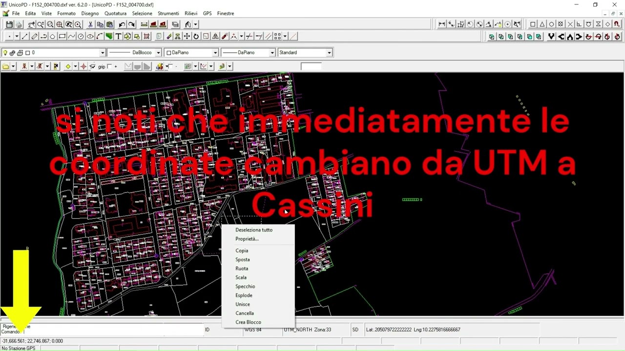 UnicoPD ver. 6.2.0 rev. 1: Creazione file calibrazione per coordinate catastali per Maps