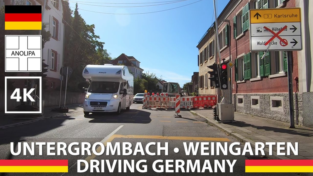 DRIVING in GERMANY 🚙 🇩🇪 Untergrombach to Weingarten - Deutschland fahren tour car [4K]